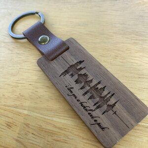 I Love You A Bushel And A Peck Soundwave Wooden Keychain